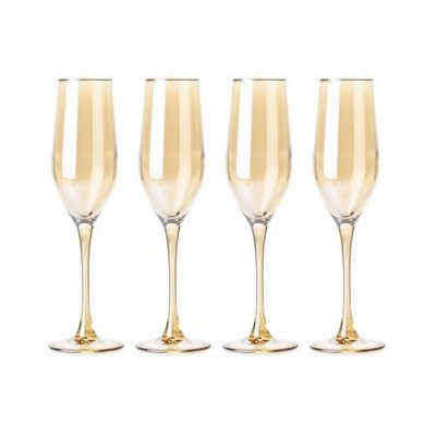 Набор бокалов для шампанского 160мл 4шт Luminarc Золотой Мед P9307