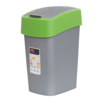 Контейнер для мусора серебристый/зеленый 10л Curver Flip Bin 02170-P80