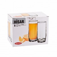 Набор стаканов для воды 225мл 6шт высокие Pasabahce Hisar BP42858