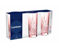 Набор высоких стаканов 380мл 3шт Luminarc Salzburg Pink Розовый Q2887