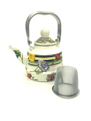 Заварочный эмалированный чайник с сеткой 1.1л Hoffmann HM-4523