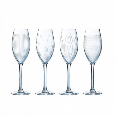 Набор фужеров для шампанского 240мл 4шт Eclat Cristal d'Arques Illumination L7564