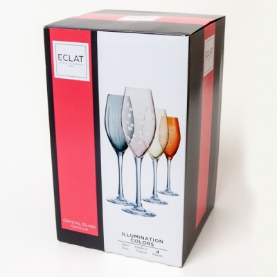Набор фужеров для шампанского 240мл 4шт Eclat Cristal d'Arques Illumination Colors L7602