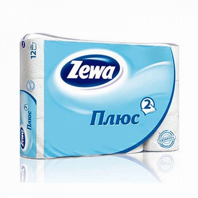 Туалетная бумага 2-х слойная 12 рулонов Zewa Белая LE144090-00