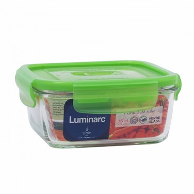 Контейнер квадратный 0.76л Luminarc Pure Box Active Green N2407