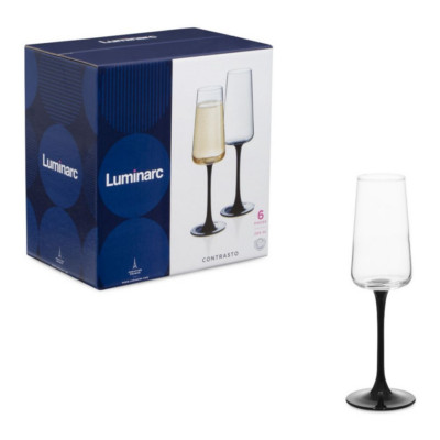 Набор бокалов для шампанского 200мл 6шт Luminarc Contrasto P8923