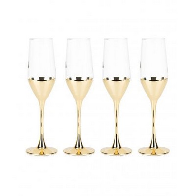 Набор бокалов для шампанского 160мл 4шт Luminarc Celeste Электрическое золото P9301