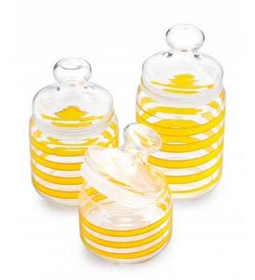 Набор банок для продуктов желтый (0.5л, 0.75л, 1л) Luminarc Spiral Yellow Q0398