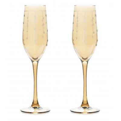 Набор бокалов для шампанского 160мл 2шт Luminarc Celeste Golden Honey Селест Золотой мед и звезды Q3088