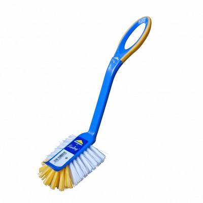 Щетка для посуды резиновая ручка желтая/синяя Rozenbal R510218